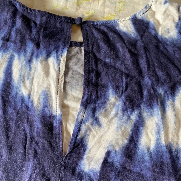 Lulu's Navy Blue and Ivory Tie Dye Shift Dress with Pockets - Picture 5 of 7